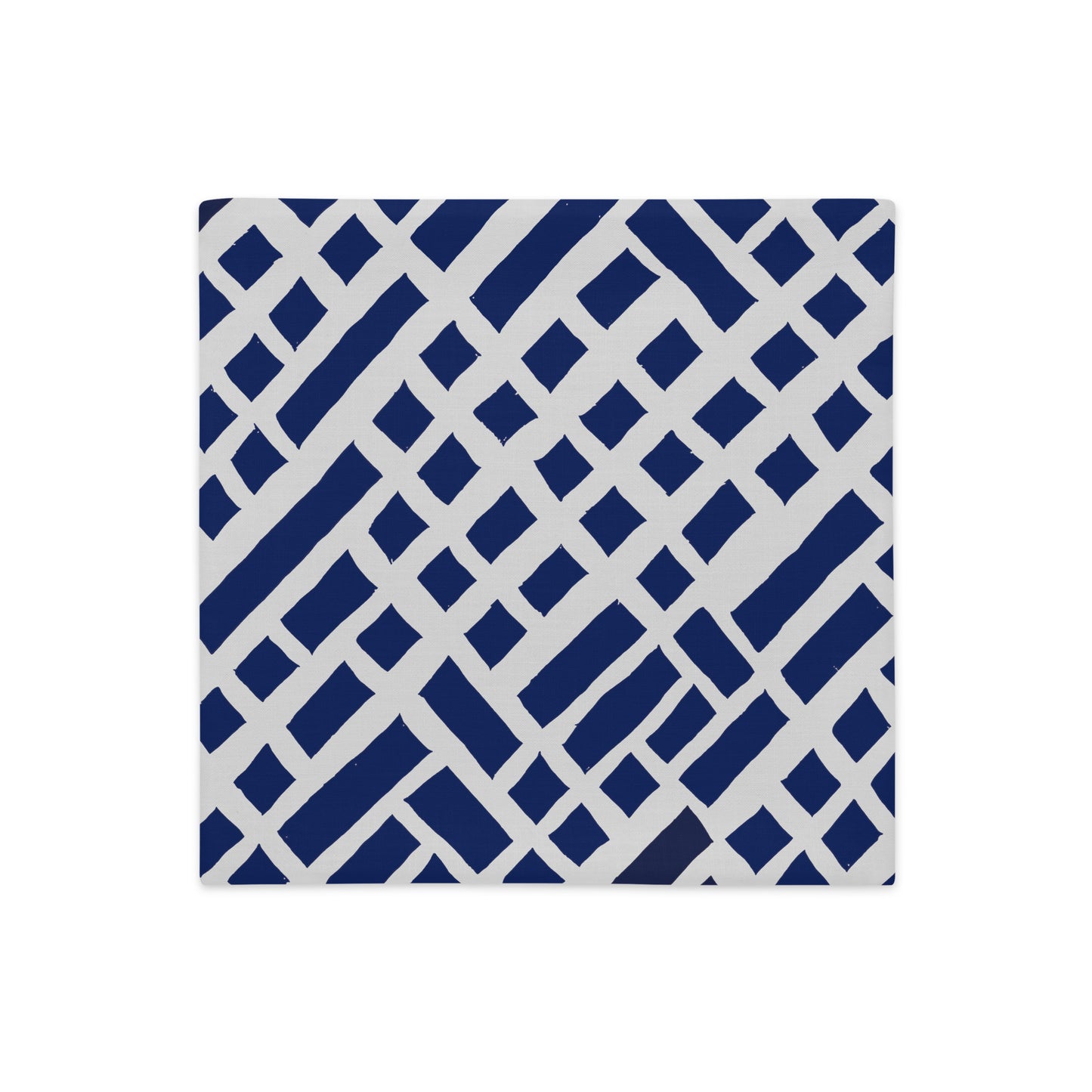 Flat photo of 18x18 Felele blue throw pillow cover from Tintin Studios on a white background