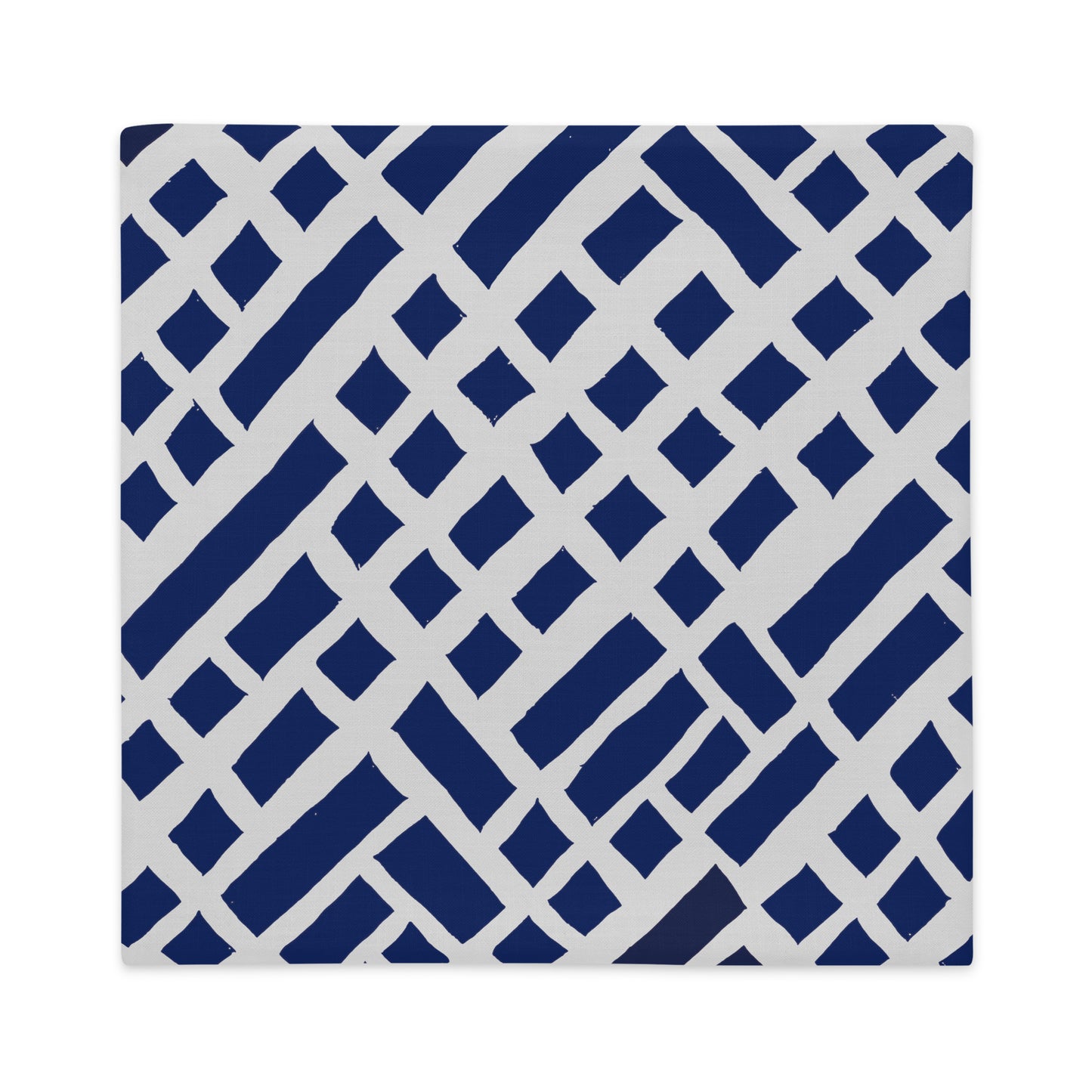 Flat photo of 22x22 Felele blue throw pillow cover from Tintin Studios on a white background