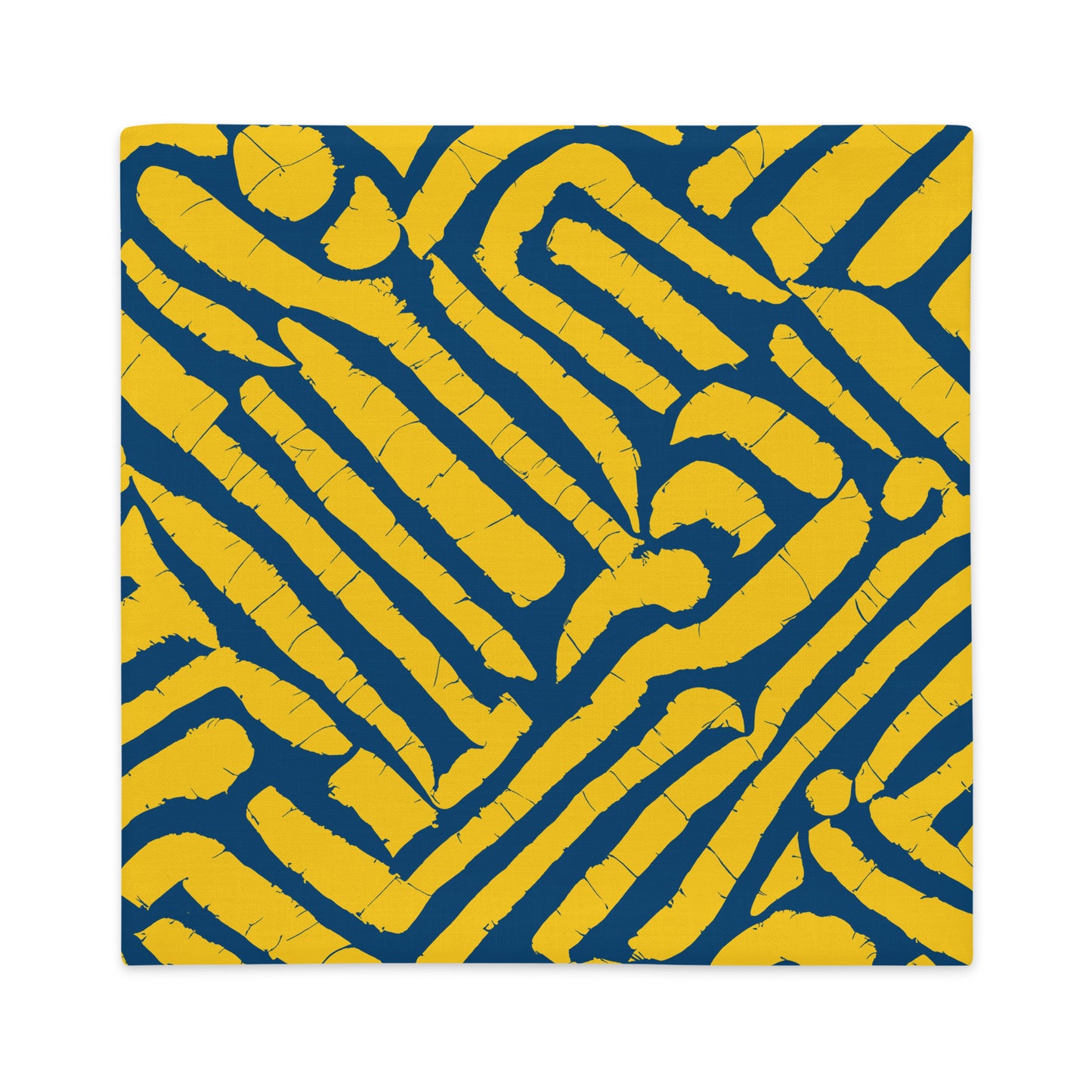 Flat photo of 22x22 ChiChi blue throw pillow cover from Tintin Studios on a white background.