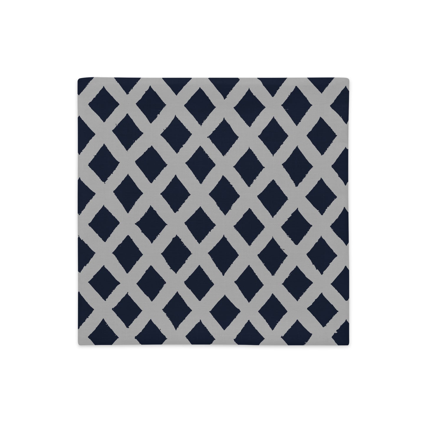 Flat photo of 18x18 Zaria blue throw pillow cover from Tintin Studios on a white background