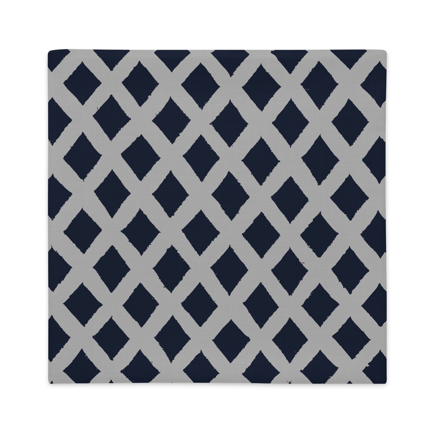 Flat photo of 22x22 Zaria blue throw pillow cover from Tintin Studios on a white background