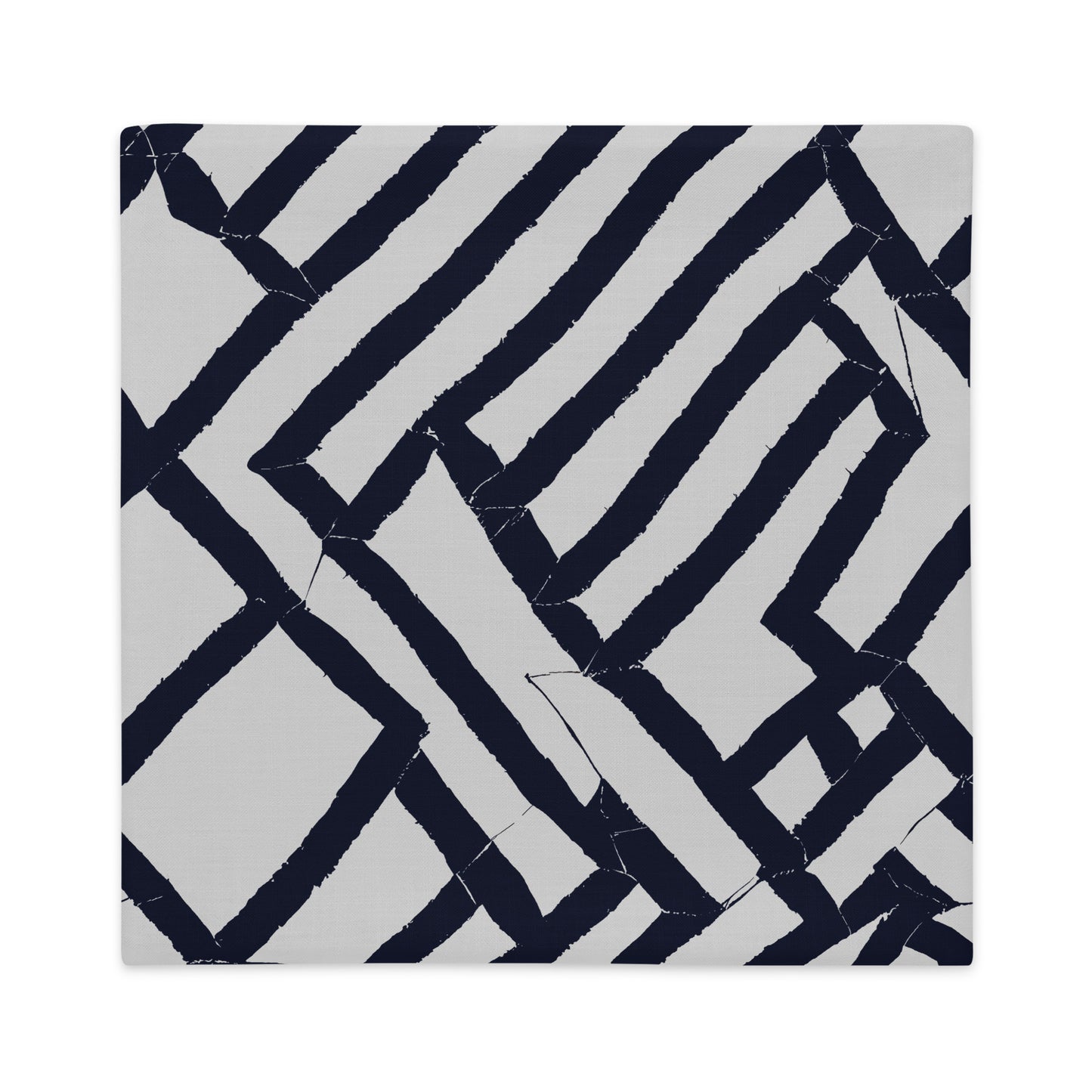 Flat photo of 22x22 Lokoja blue throw pillow cover from Tintin Studios on a white background