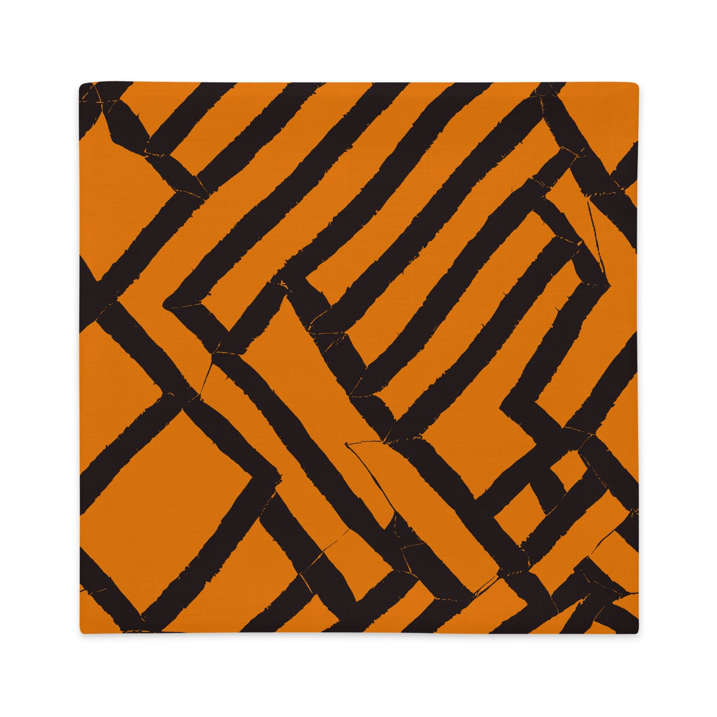 Flat photo of 22x22 Lokoja orange throw pillow cover from Tintin Studios on a white background