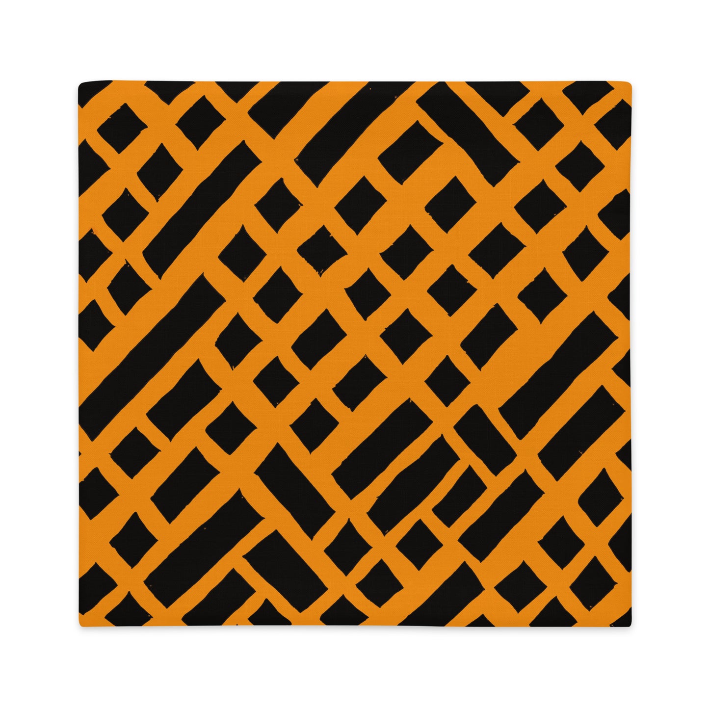 Flat photo of 22x22  Felele Orange throw pillow cover from Tintin Studios on a white background