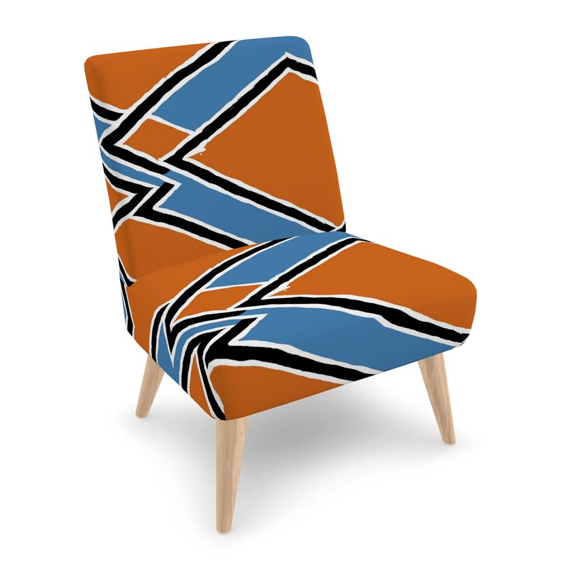 NANA Artigianale chair with geometric patterns in calm colors, ideal for sophisticated interiors, by Tintin Studios.